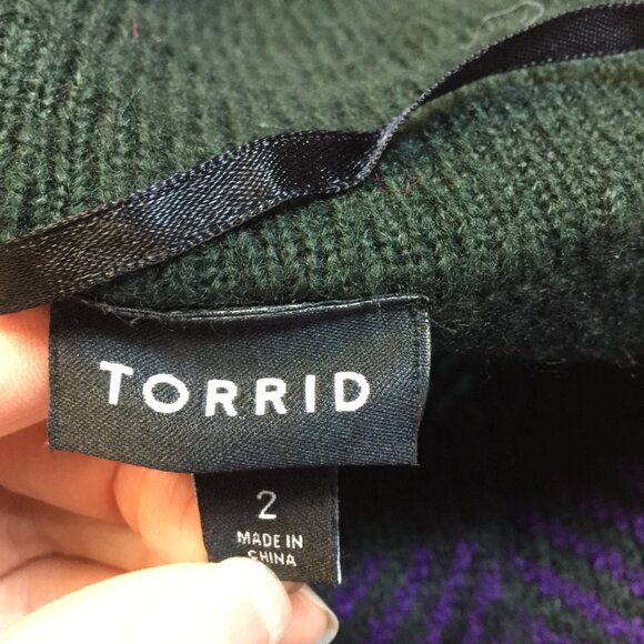 Torrid Sweater Shacket Duster Cardigan Womens Plus 2X Striped Chunky Button Up - Picture 10 of 16